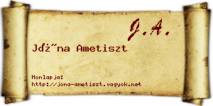 Jóna Ametiszt névjegykártya